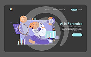 Forensics Technologys. Flat Vector Illustration