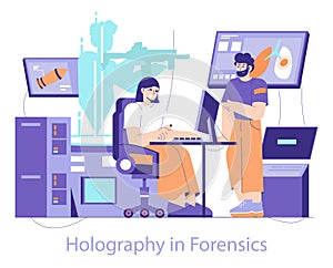 Forensics Technologys. Flat Vector Illustration