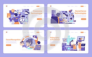 Forensics Technologys. Flat Vector Illustration
