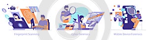 Forensics Technologys. Flat Vector Illustration