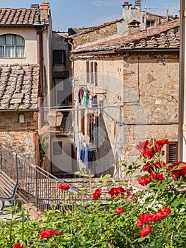 Foreshortening of San Gimignano, Tuscany, Italy photo