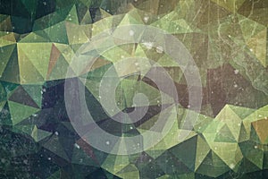 Forest abstract background - dark green and brown triangle concept