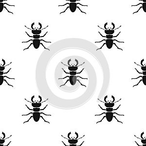 Forest ant icon in black style isolated on white background. Insects pattern.
