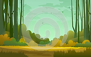 Forest background. illustration of woods in forest background.