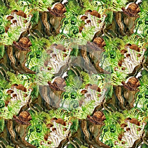 Forest background. Woods seamless pattern