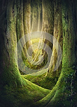 Forest with big trees