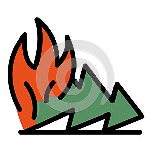 Forest blaze icon vector flat