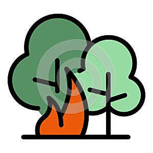 Forest bonfire danger icon vector flat