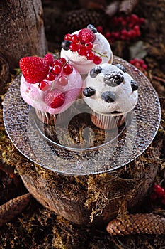 Forest Candy bar, decorated with fresh berries