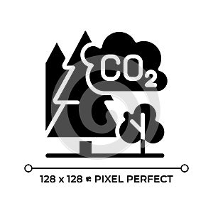 Forest carbon black glyph icon