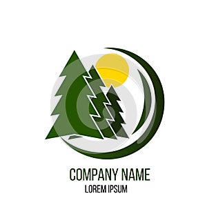 Forest Care and Wood Cutting Company Logo