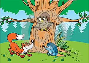 Forest cartoon animals