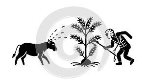 Forest Clearing Deforestation Icon, vector design Generative AI