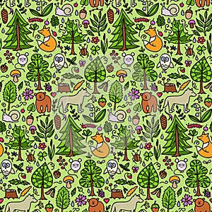 Forest color seamless pattern