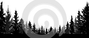Forest, coniferous trees, silhouette vector background. photo