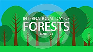 Forest day international typography on forest background