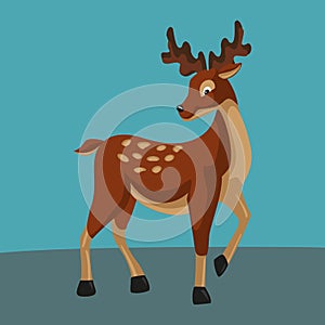 Forest deer helper santa with