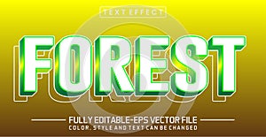 Forest editable text style effect. editable font vector file