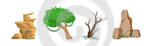 Forest Element and Outdoor Environment Object Vector Set