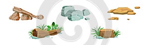 Forest Element and Outdoor Environment Object Vector Set