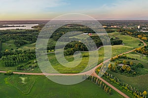 Forest and Farm in Green Fields