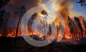 Forest fire burning out of control - AI Generated