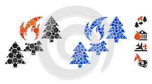 Forest Fire Composition Icon of Circle Dots