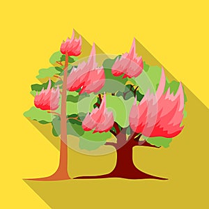 Forest fire vector icon in flat style for web