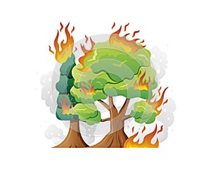 Forest fire vector illustration