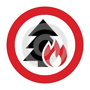 Forest fire warning sign