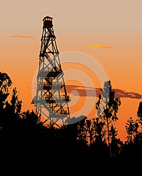Forest fire watch tower
