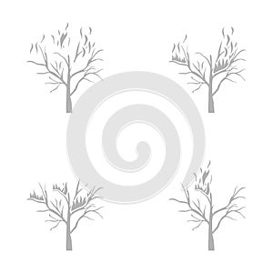 Forest fires icon, coniferous forest, vector illustration