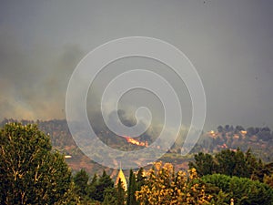 Forest fires in Provence, near Avignon, July 14, 2022
