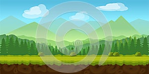 Forest game background 2d application. photo