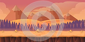 Forest game background 2d application. photo