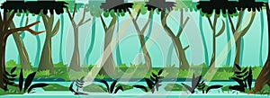 Forest Game Background and  Wallpaper Vector Illustration