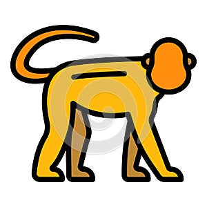 Forest gibbon icon color outline vector