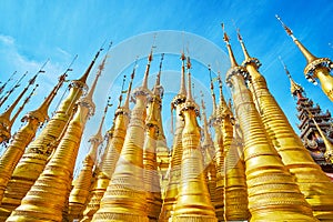 The forest of golden stupas, Inn Thein, Myanmar