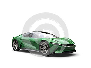 Forest green modern electric fast luxury car
