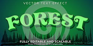 Forest green text effect  editable tree and nature text style