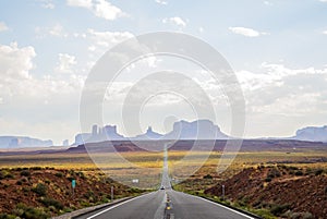 Forest Gump Point Monument Valley scenic panorama on the road - Arizona, AZ