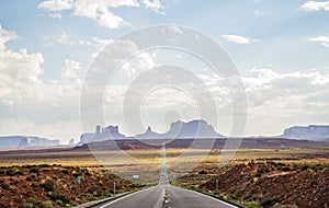 Forest Gump Point Monument Valley scenic panorama on the road - Arizona, AZ