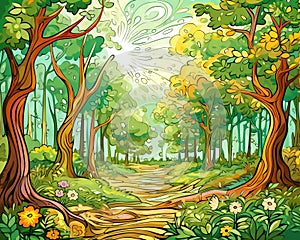 Forest hand drawn Forest hand drawn design design forest hand drawn background abstract art tree