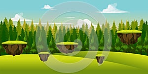 Forest and hill game background