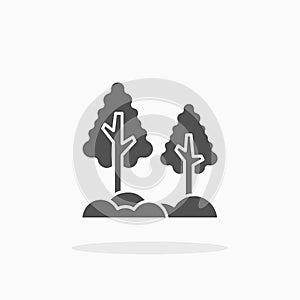 Forest icon. Glyph or Solid style