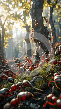 Forest Infested With Red Bugs