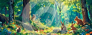 forest inhabitants such as squirrels and rabbits. Generative AI