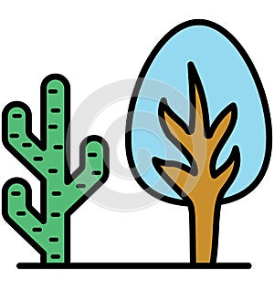 Forest Isolated Vector Icon that can be easily modified or edit