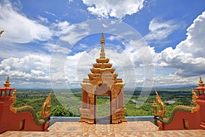 Forest landscape from entrance of Wat Phra That Doi Phra Chan, l