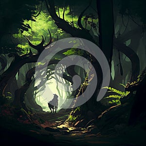 Forest Landscape Roleplaying DND Concept Epic RPG Adventure Quest Trees Generative AI